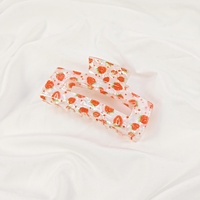 Pince à cheveux en acrylique pour femme, motif orange et fraise, accessoires de fête, personnalisable avec tous les motifs, 9 cm, haute qualité, jolie pince à cheveux en forme de fruits