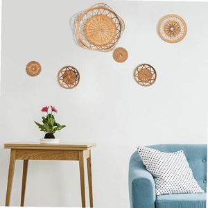 Décorations Blanches Tendance : Panier <span class=keywords><strong>Mural</strong></span> Doré en Osier, Lot de 3 Pièces Modernes - Product Image 2