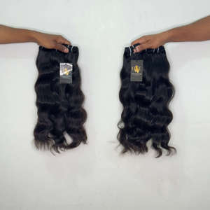 Paquete de Extensiones de Cabello Humano Natural de Templo Indio, Cabello Virgen Ondulado Natural Sin Procesar de Proveedores de Cabello Crudo - Product Image 1