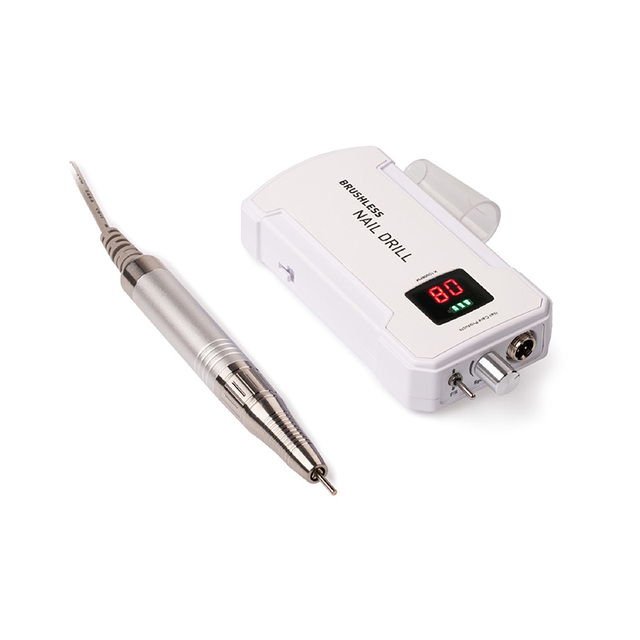 OEM Electric Nail Drill Machine Manicure Rechargeable Cordless Strong 80W 35000 RPM Brushless Portable Nail Drill for Nail Salon