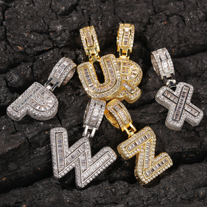 Collana personalizzata con scritta in zircone con scritta Hip Hop con ciondoli, collana di catene alla moda alla moda con <span class=keywords><strong>nome</strong></span> - Product Image 1