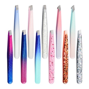 Pinzas de Acero Inoxidable para <span class=keywords><strong>Cejas</strong></span>, Juego de 96 Pinzas con Punta Inclinada para Depilación, Herramientas de Belleza - Product Image 5