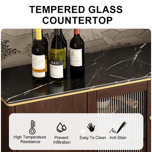 <span class=keywords><strong>Credenza</strong></span> in Legno dal <span class=keywords><strong>Design</strong></span> Contemporaneo con Piano in Marmo per Sala da Pranzo, Bar e Conservazione in Hotel - Product Image 4