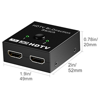 Commutateur bidirectionnel OEM 2 ports 4K 60Hz 2 entrées 1 sortie / 1 entrée 2 sorties, sélecteur 4K 3D HD avec commande par bouton