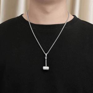 Collar con colgante de martillo de Thor, amuleto de moda para hombre de acero inoxidable SP993 - Product Image 4