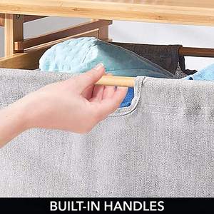 Scaffali di Stoccaggio di Legno di bambù Paniere Della Lavanderia-3 Aperto per Organizzare Detersivo - Product Image 4