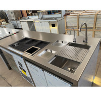 Nampan Kopi Stainless Steel 304, Pencuci Cangkir Tekanan Tinggi, Drainase Terintegrasi untuk Bar Komersial, Asal Cina