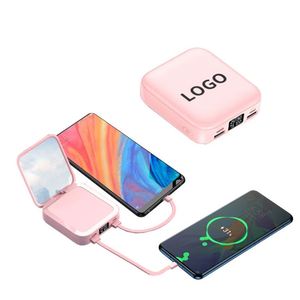 Pink Mini Portable Charger Custom Color Cell Phone Small 10000mah <b>Square</b> Mirror Power Bank with Logo - Product Image 6