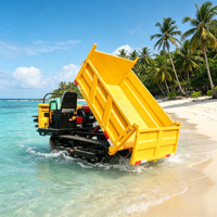 Mini-dumper chenillé diesel compact de 2 tonnes à entraînement hydraulique avec moteur et roulement pour travaux en espaces étroits