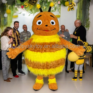 2m 2.6m Costume de mascotte d'<span class=keywords><strong>abeille</strong></span> <span class=keywords><strong>gonflable</strong></span> géante personnalisé populaire Insecte drôle marche <span class=keywords><strong>abeille</strong></span> Cosplay Costumes fabriqués en peluche vente - Product Image 2