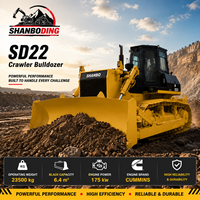 Bulldozer sur chenilles SD22 238HP à commande hydraulique précise, toutes conditions météorologiques, pour manutention d'agrégats, remblayage et travaux de terrassement, équipement avec moteur