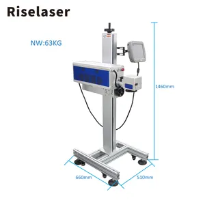 Mesin penanda Laser 20w 30w 50w, mesin cetak ukiran Laser terbang kecepatan tinggi Online UV Co2 serat Laser