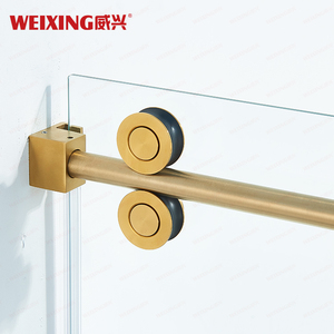 <span class=keywords><strong>Puerta</strong></span> de <span class=keywords><strong>ducha</strong></span> dorada para baño de Hotel y Villa sin marco dorado de vidrio templado deslizante único de nuevo diseño - Product Image 2