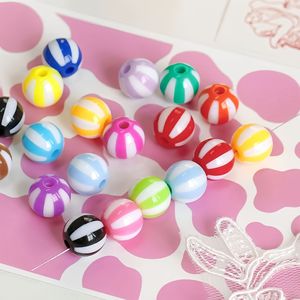 Cuentas sueltas acrílicas redondas de sandía de Color macarrón de 12mm al por mayor para accesorios de fabricación de joyas Diy - Product Image 4
