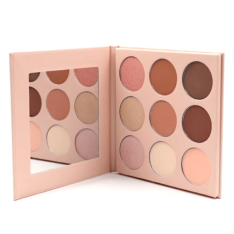 Nuovo stile pressato in polvere 9 pan highlighter contour palette makeup con il tuo logo