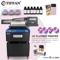 Imprimante UV à plat TIFFAN de haute qualité A1 60cm I3200 pour cartes PVC, bois, positionnement visuel 3D, étiquettes TPU, autocollants