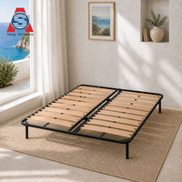 Cadre de lit super king-size multifonction en métal avec sommier à lattes ventilé, base de lit plateforme tout-en-un pour chambre à coucher