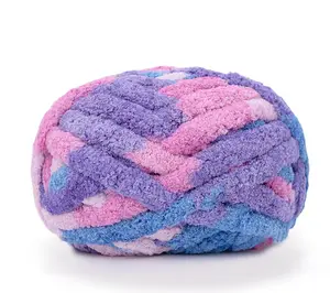 Đan Khổng Lồ Mềm Nhung Móc Polyester Đa Dạng Chunky Chenille Sợi 2 Cm Cho Crochet