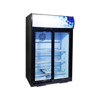 Réfrigérateur commercial MEISDA SC105L, 105L, vitrine de présentation de boissons, refroidisseur à double porte coulissante en verre, compresseur réglable
