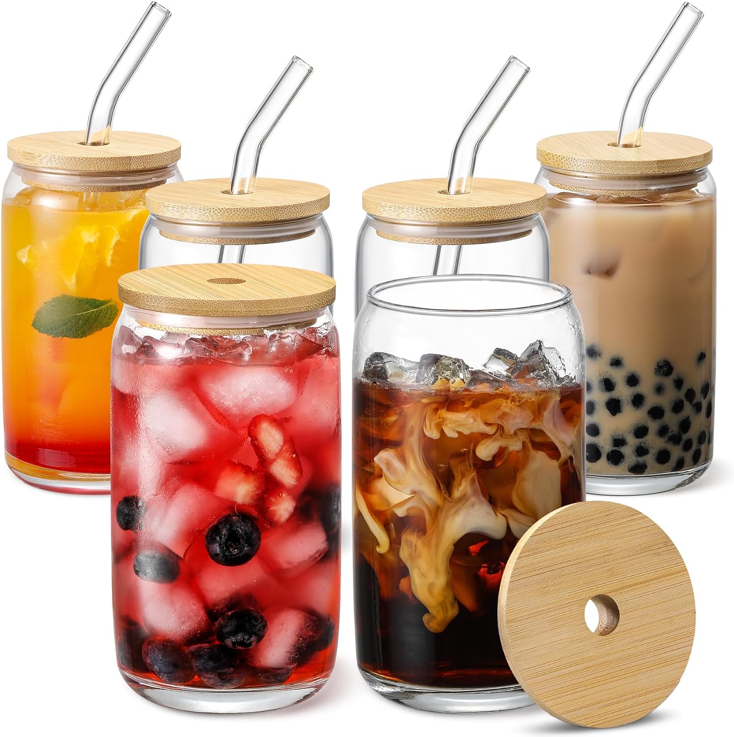 16oz 18oz Clear Beer Can Glasses - Modern Drinking Jars