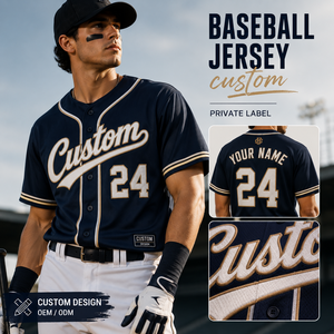 Jersey Baseball Custom Pria, Seragam Tim Sublimasi, Logo Bordir, Pakaian Olahraga OEM ODM, Label Pribadi, Kaos Baseball - Product Image 1