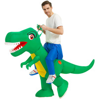 Halloween Drôle Fête Cosplay Fou Jurassique T Rex Dinosaure Feu Rouge Dragon Gonflable Costume Adultes Animal/Anime Noël