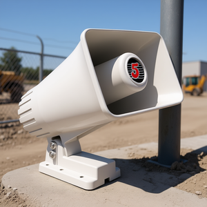 ลำโพงฮอร์นสีขาว รุ่น D0100HXJAUX PA ขนาด 6 x 4 นิ้ว สำหรับใช้งานกลางแจ้งแบบพกพา พร้อมไซเรนเสียงดัง และขายึดปรับระดับได้ในตัว - Product Image 2