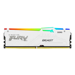 Memoria RAM Kingston FURY Beast Serie Beast DDR5 con Refrigeración, Barra de Memoria DDR5 6000 MHz 16GB RGB para Computadora de Escritorio, Blanca para K - Product Image 1