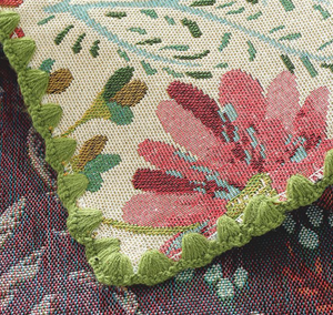 <span class=keywords><strong>Nappe</strong></span> rectangulaire DaiRui en <span class=keywords><strong>jacquard</strong></span> floral vintage avec bordure en dentelle crochetée à la main, style campagne française, pour 6 à 8 personnes - Product Image 4
