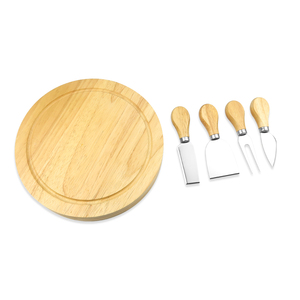 <span class=keywords><strong>Petite</strong></span> <span class=keywords><strong>planche</strong></span> à fromage ronde <span class=keywords><strong>en</strong></span> <span class=keywords><strong>bois</strong></span> de chêne avec couteaux <span class=keywords><strong>en</strong></span> acier inoxydable 3/4 - Product Image 3