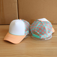 Casquette de baseball personnalisée en maille à carreaux, style décontracté, avec fermeture snapback en mousse et corde, pour hommes et femmes