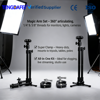 Kit de fixation universel pour bras de caméra en alliage d'aluminium, léger et durable, avec grande pince crabe, capacité de charge 6-10 kg