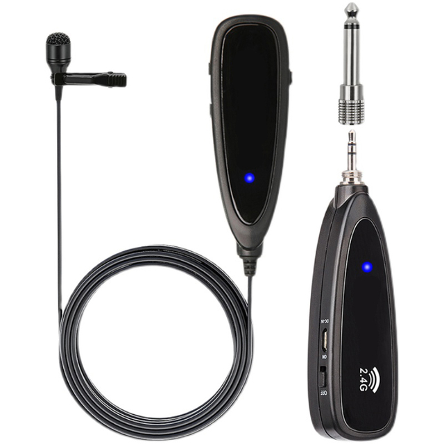 Wireless Lavalier Microphone Lapel Collar Mic System for Smartphone PC, PA,Camera, facebook Tiktok Youtubers Vlogging