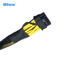 Câble d'alimentation pour ordinateur MIwin à longueur personnalisée, câble d'alimentation CPU8PIN vers GPU12+4PIN, 380 mm, 600 mm, câble d'alimentation pour serveur