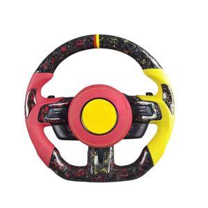 Volant sport chauffant à fond plat en fibre de carbone pour Ford Mustang 2015 2016 2017 2018 2019 2020 2021 <span class=keywords><strong>2022</strong></span> - Product Image 3