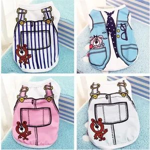 Vêtements en coton pour animaux de compagnie (chiens, chats, chiots, chatons) style dessin animé, Printemps Été Automne 2026 : Gilets, Manteaux, Vestes, Chemises, Robes, Costumes - Product Image 6