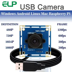 ELP มุมกว้าง 2.1 มม.เลนส์ Full HD เว็บแคม PC CMOS OV2710 สี 2MP 1080P 30fps VGA 120fps Mini USB อุตสาหกรรมกล้องโมดูล UVC