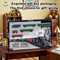 Kereta Api Mainan Klasik Hadiah Natal YF, Mainan Kereta Api Slot, Lokomotif Uap Air, Permainan Kereta Api Listrik dengan Asap