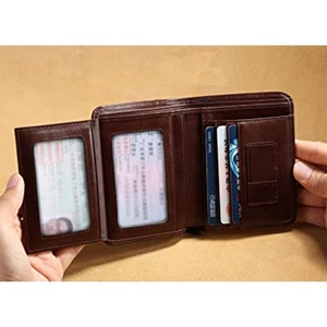 Custom Logo Bifold Engraved <b>Wallet</b> Full Grain Leather <b>Wallet</b> Front Pocket Leather <b>Wallet</b> Card <b>Holder</b> for Man - Product Image 2