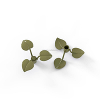 6255 Tallo de Planta de 8MM con Perno y 3 Hojas Grandes, Bloque de Construcción de Plástico, Vegetación para Proyectos de Construcción DIY y MOC Personalizados