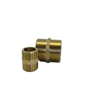 批发G1/2 G3/4 G1 Bspp公X外螺纹黄铜六角螺纹管接头，用于水管 - Product Image 1