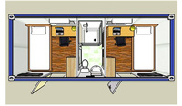 Kits de maison portables modernes, conteneur de 20 pieds, conteneur modulaire Transportable, maison préfabriquée