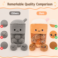 En gros : Peluches, Coussins en forme de tasse de Bubble Tea Boba, Coussins souples amovibles pour collations, Cadeaux créatifs, Poupées Bobo en peluche