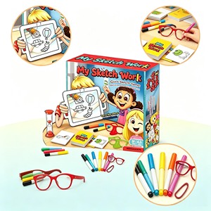 Jeu <span class=keywords><strong>de</strong></span> devinettes amusant avec dessins <span class=keywords><strong>de</strong></span> lunettes, jeu <span class=keywords><strong>de</strong></span> société interactif familial, jouet éducatif <span class=keywords><strong>de</strong></span> <span class=keywords><strong>dessin</strong></span> sur table pour enfants - Product Image 4