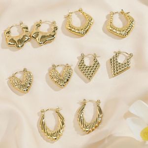 Pendientes de Aro Geométricos, Chapados en Oro de 18K, Acero de Titanio, Joyería para Mujer, para Fiestas - Product Image 1