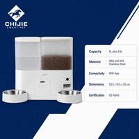 Distributeur automatique d'eau et de nourriture pour animaux de compagnie avec caméra WiFi 2K, étanche, en plastique, 5L/3.5L, avec surveillance IA et alimentation programmée pour chats et chiens