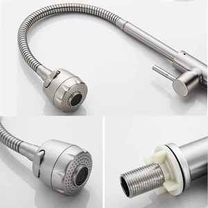 Hiện đại kiểu dáng đẹp Brushed thép không gỉ bồn rửa nhà bếp Vòi lỗ duy nhất sàn gắn 360 xoay đơn xử lý Vòi Nước Nhà Bếp - Product Image 6