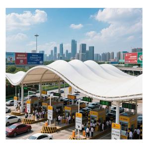 Estructura de membrana de tela de alta resistencia Paraguas de toldo elástico de paisaje al aire libre para Park Hotel y estaciones de peaje - Product Image 2
