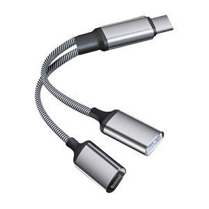 Yeni Tasarım Naylon <span class=keywords><strong>USB</strong></span> C OTG Adaptörü 2'si 1 Arada 60W PD Şarj ve Veri Senkronizasyonu, Tip C - <span class=keywords><strong>USB</strong></span> A ve <span class=keywords><strong>USB</strong></span> C için Dizüstü Bilgisayar, Telefon, Tablet ile uyumlu - Product Image 2