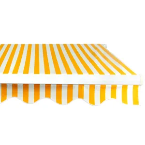 Outdoor Motorized Sunshade Retractable Awnings Folding Arm Awnings With LED Retractable Awning